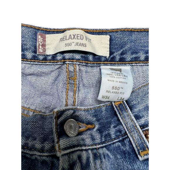 Levi’s 550 Men’s Upcycled Cutt Off Denim Shorts / Jorts - Relaxed Fit DIY - 34 - Picture 5 of 8